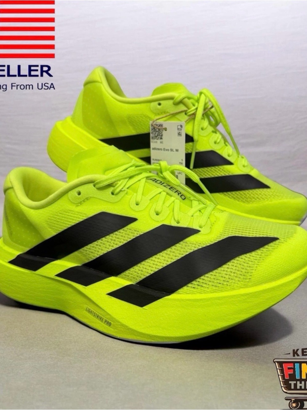Adidas Adizero Evo SL Women's Size 6.5 Lucid Lemon Green Running JR5839 Neon New